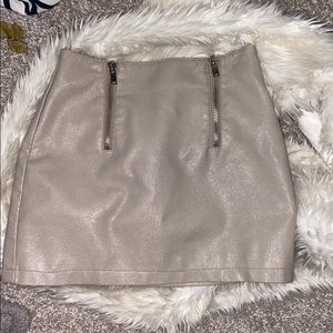 Forever 21 tan faux leather skirt